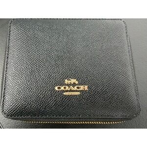 Coach Jewelry Travel Case in Black Crossgrain Leather
